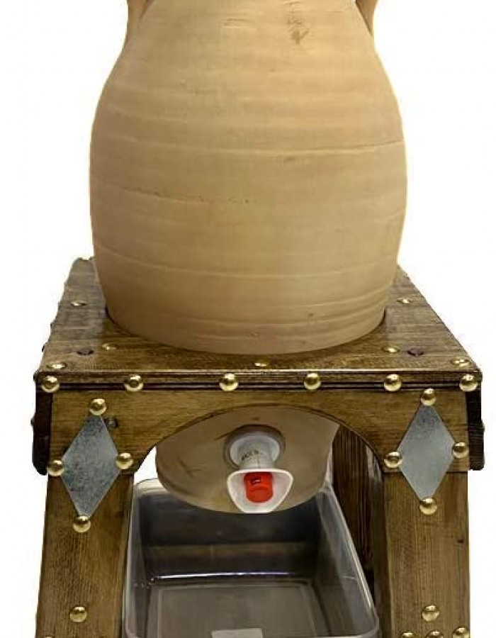 موزع كلاسيكي لبرطمانات المياه من الفخار وحامل عداد من الخشب الطبيعي موزع كلاسيكي لبرطمانات المياه من الفخار وحامل عداد من الخشب الطبيعي