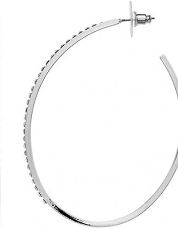 Nine West Simulated Crystal Oval Hoop Earring Nine West Simulated Crystal Oval Hoop Earring