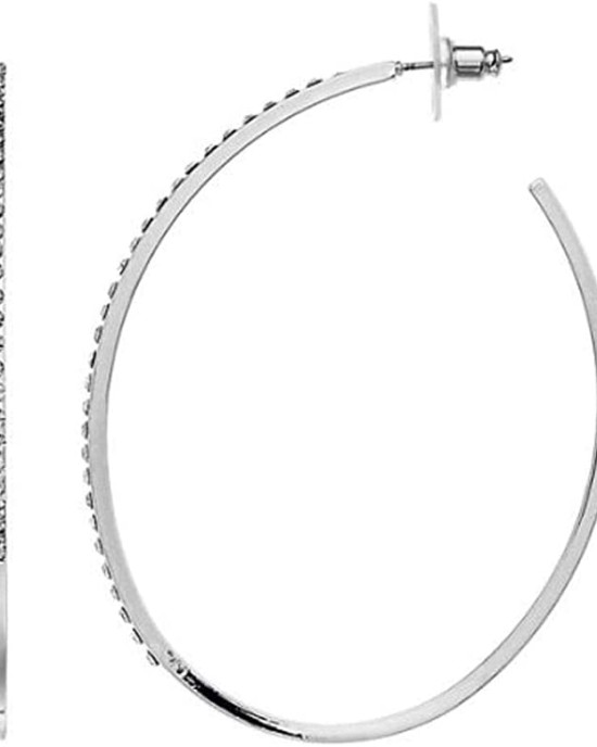Nine West Simulated Crystal Oval Hoop Earring