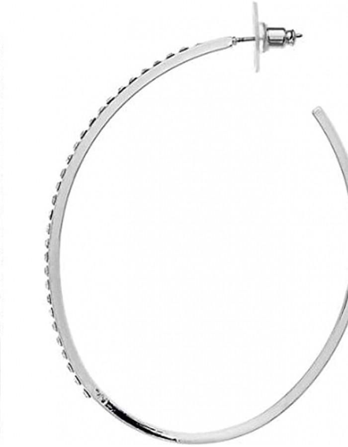 Nine West Simulated Crystal Oval Hoop Earring Nine West Simulated Crystal Oval Hoop Earring