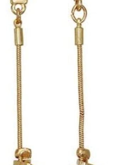 Nine West Gold Tone Wrapped Linear Drop Earrings