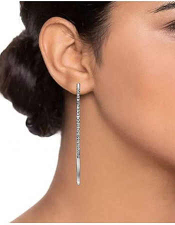 Nine West Simulated Crystal Oval Hoop Earring Nine West Simulated Crystal Oval Hoop Earring