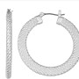 Dana Buchman™ Silver Tone Textured Hoop Earrings    Dana Buchman™ Silver Tone Textured Hoop Earrings
