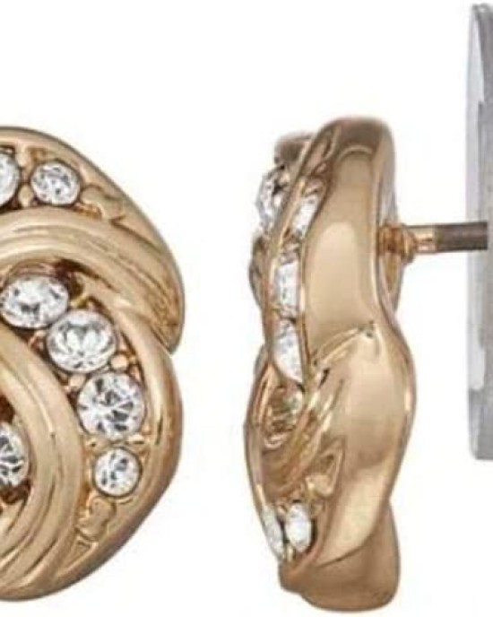Dana Buchman™ Gold Tone Knot Stud Earrings with Swarovski Crystals