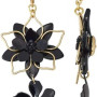 Nine West Black & Gold Tone Floral Double Drop Earrings Nine West Black & Gold Tone Floral Double Drop Earrings