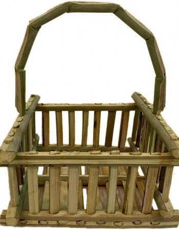 Wooden Basket With Handle