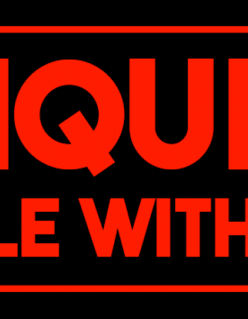 Orange Black Liquid Handle with Care | Fragile Shipping Mailing Caution Warning Stickers, Liquid Labels | Self-Adhesive Fragile Handling Stickers | 1"x3" 8x3 CM Br/Red | 300 Total