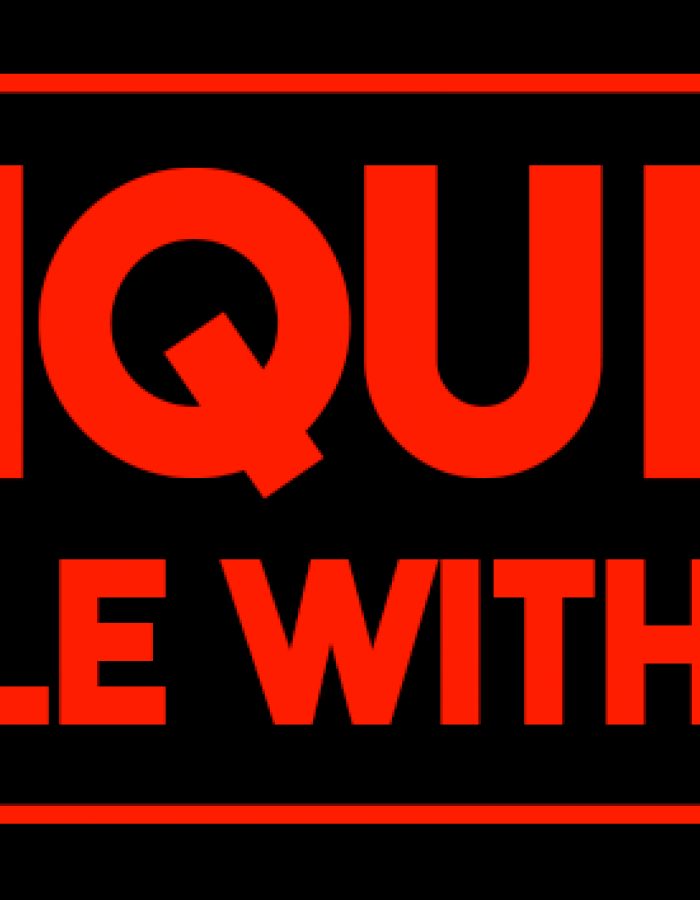  ملصق سائل قابل للكسر لون برتقالي أسود| ملصقات تحذيرية للشحنات البريدية، ملصقات سائلة | ملصقات ذاتية اللصق للتعامل مع السوائل  8 × 3سم, 300 حبة 