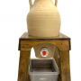 Classic Pottery Water Jar Dispenser and Natural Wood Counter Stand  Classic Pottery Water Jar Dispenser and Natural Wood Counter Stand